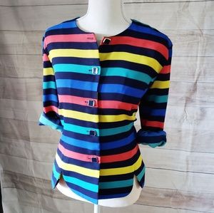 SOLD 🦋 Vintage Rainbow Striped Blazer
